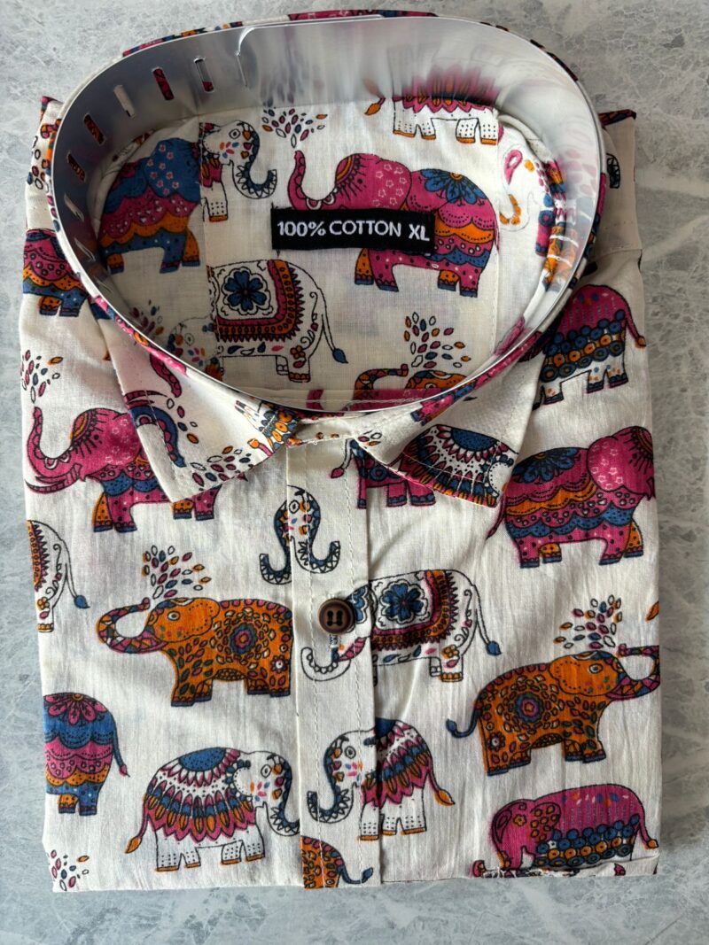Jaipuri Cambric Cotton Printed Shirts- Half sleeves - Image 4
