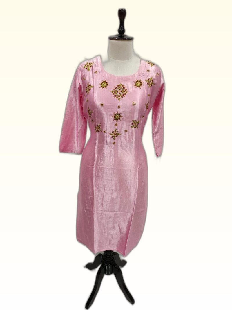Mashru Silk Straight Kurtis with Kutchi Emroidery - Image 7