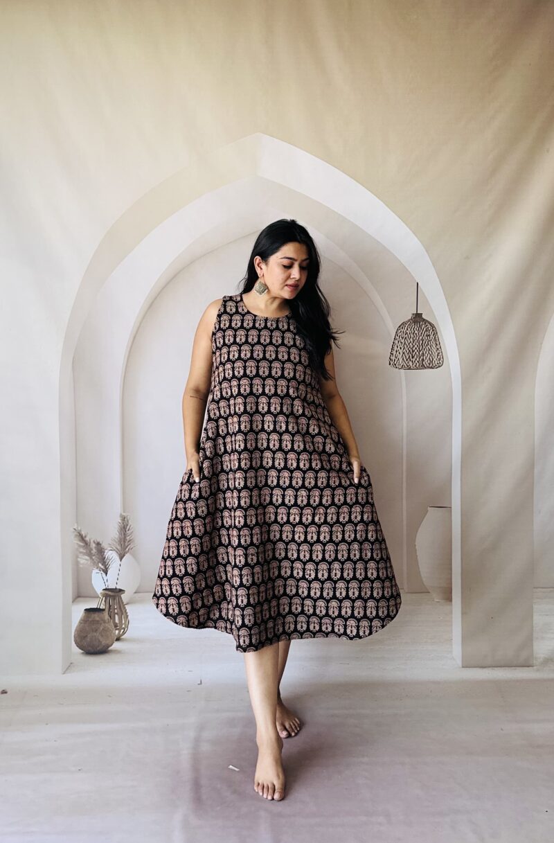 Cotton Ajrakh Veg Dyed One Piece - Image 2