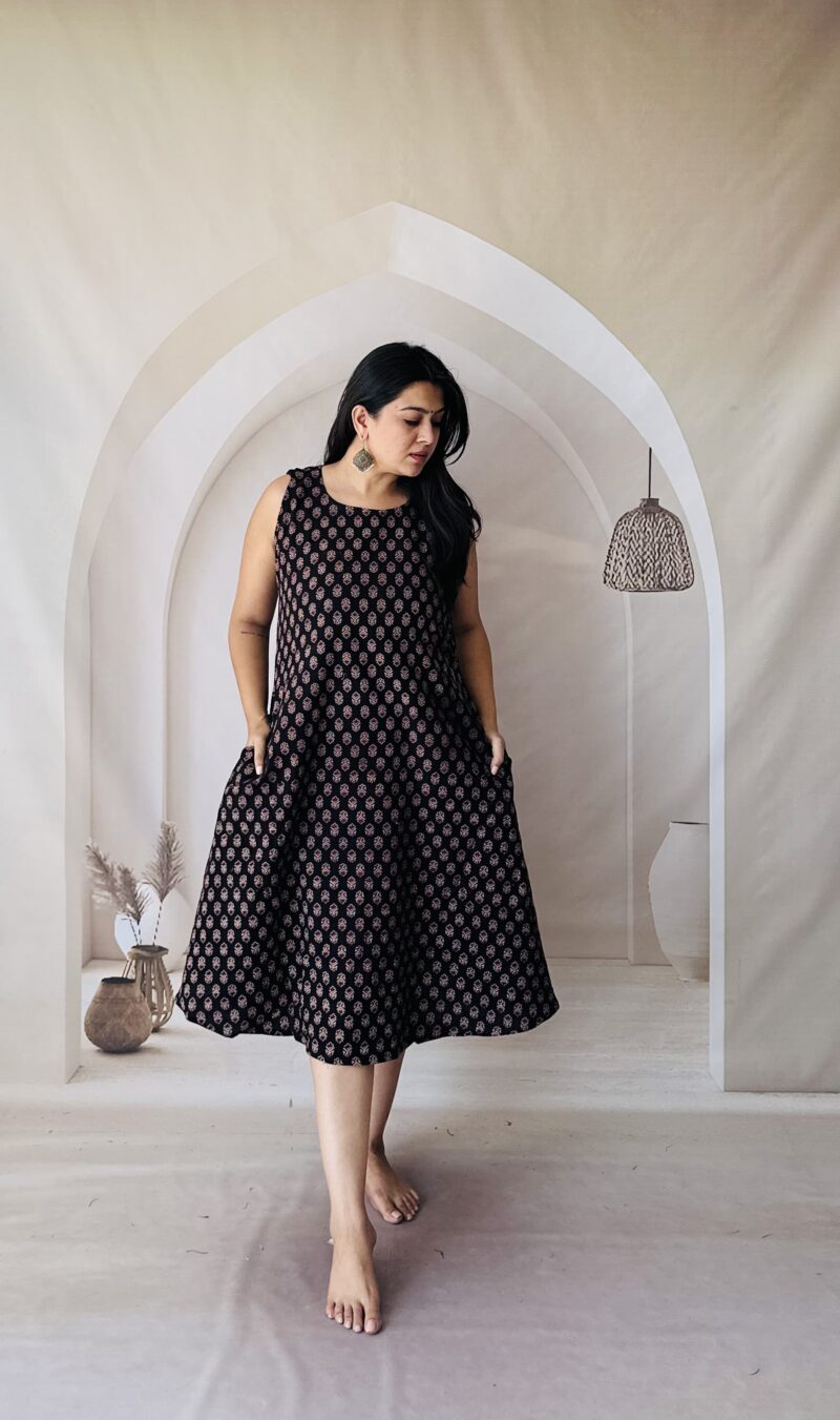 Cotton Ajrakh Veg Dyed One Piece - Image 6