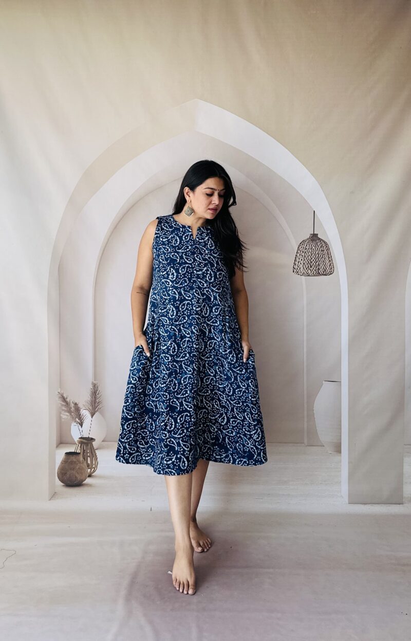Rayon Indigo Natural Dyed One Piece