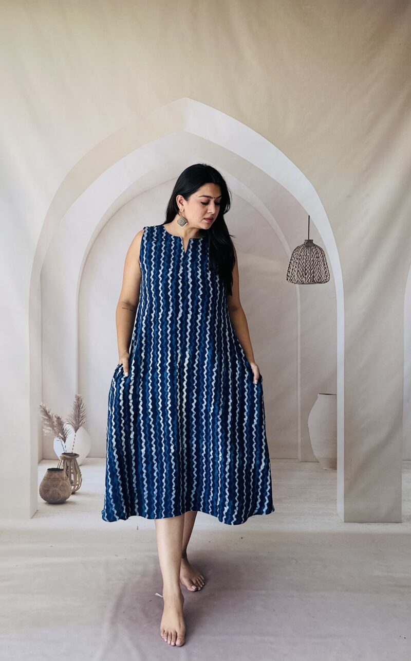 Rayon Indigo Natural Dyed One Piece - Image 3