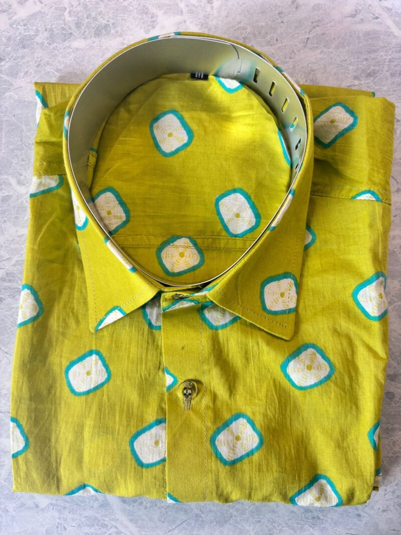 Jaipuri Cambric Cotton Printed Shirts - Half Sleeves - Size M - Image 4