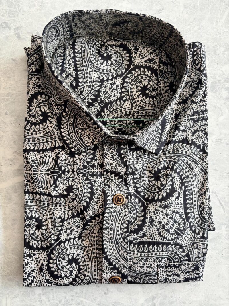 Jaipuri Cambric Cotton Printed Shirts - Half Sleeves - Size M - Image 6