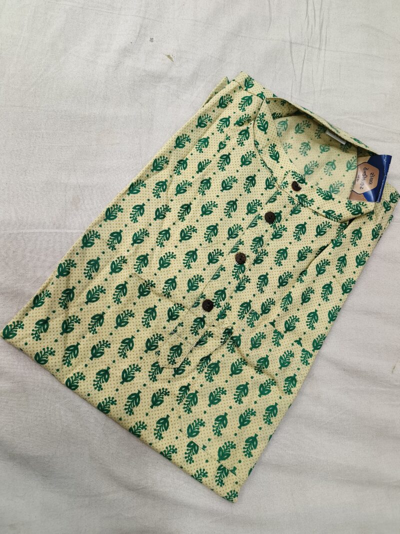 Ajrakh Cotton Short Kurta for Men – Hand Block Printed | Jaipuri Printed | Long Sleeves | Summer Wear - Image 26
